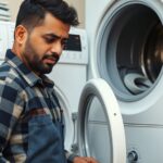 A washing machine being repaired | Service Center Bhubaneswar | Call 7064224222