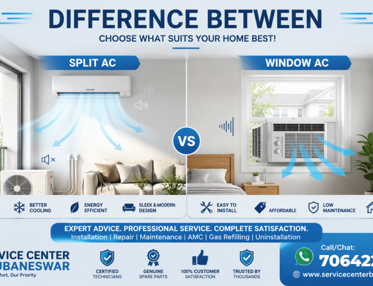 Difference Between Window AC and Split Ac Whic Should You Buy in Bhubaneswar | Service Center Bhubaneswar | Call 7064224222